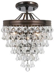 Calypso Semi-Flush Ceiling Light in Vibrant Bronze.